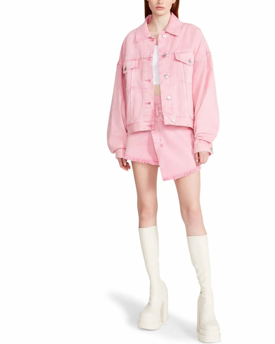 Clothing * | Steve Madden Kyla Denim Mini Skirt Pink Glo