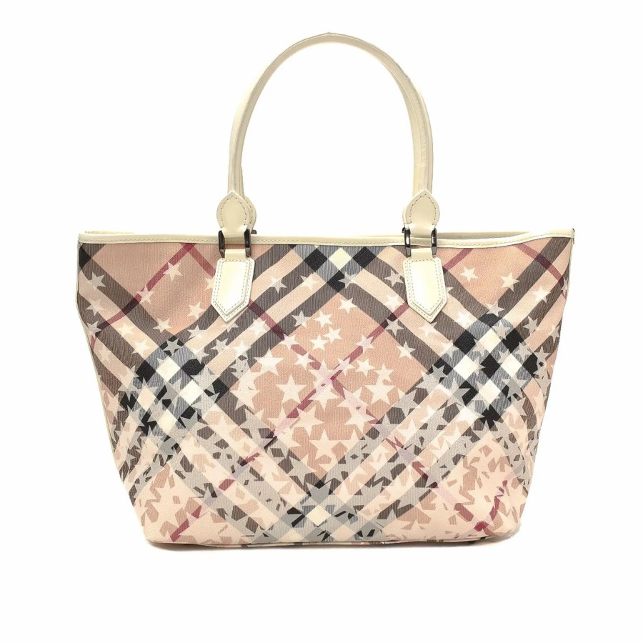 Handbags * | Burberry Nova Check Tote Bag Beige