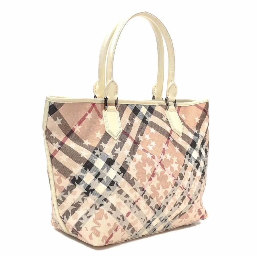 Handbags * | Burberry Nova Check Tote Bag Beige