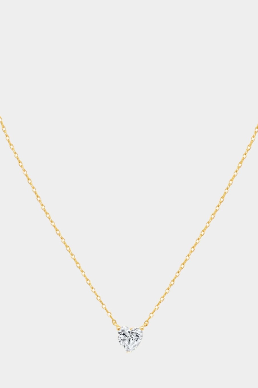 Jewelry-Accessories * | Design Lab Solitaire Heart Pendant Necklace Gold