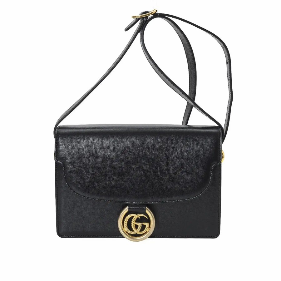 Handbags * | Gucci Gg Ring Shoulder Bag Black