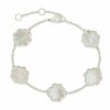 Jewelry-Accessories * | Sterling Forever Rose Clover Station Bracelet