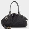 Handbags * | Gucci Gg Canvas Sukey No Charm Two-Way Handbag Black