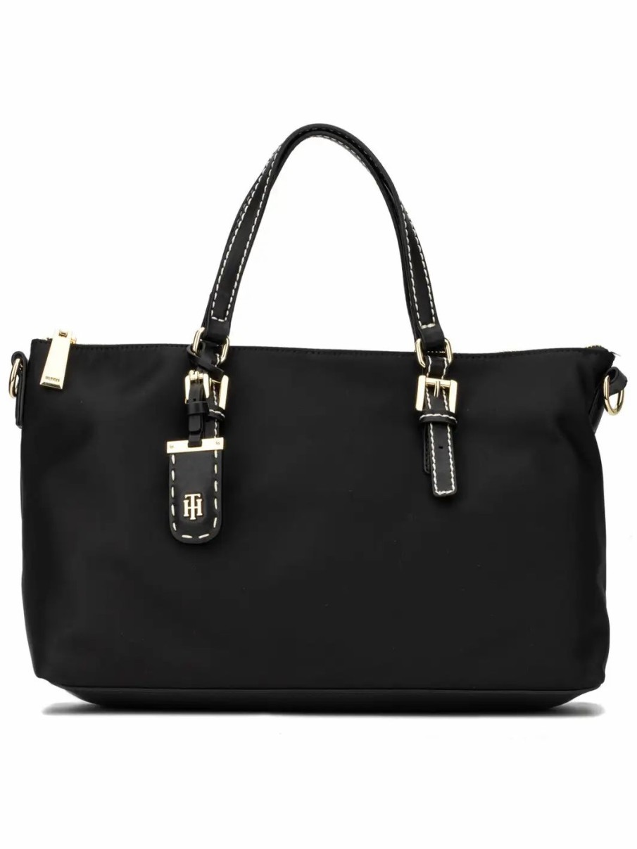 Handbags * | Tommy Hilfiger Julia Convertible Shopper Black