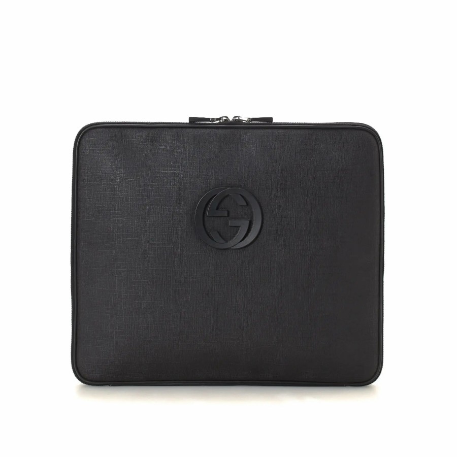 Handbags * | Gucci Gg Laptop Case Black