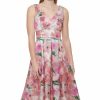 Clothing * | Eliza J Floral V-Neck Midi Dress Pnk