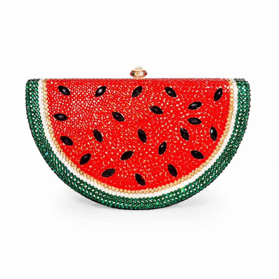 Handbags * | Dolli Crystal Watermelon Clutch Red