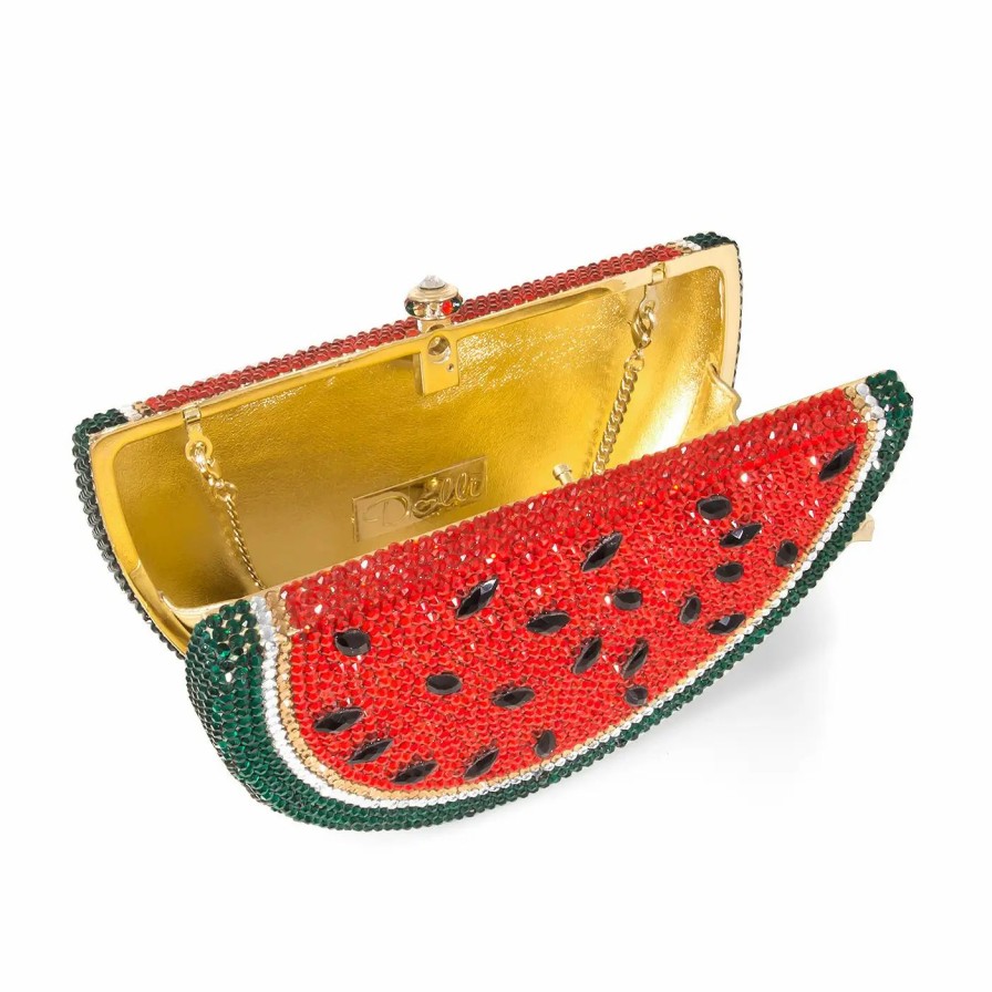 Handbags * | Dolli Crystal Watermelon Clutch Red