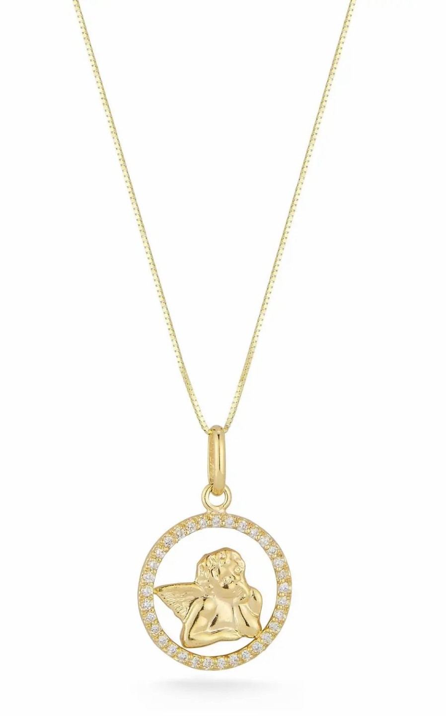 Jewelry-Accessories * | Design Lab 14K Angel Diamond Necklace Gold