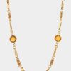 Jewelry-Accessories * | 1928 Jewelry 14K Gold Dipped Topaz Chanel Necklace Beige