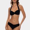 Clothing * | Luli Fama Twisted Beauty Full Bikini Bottom Black