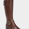 Shoes * | Naturalizer Jessie High Shaft Boot Chocolate Brown Leather