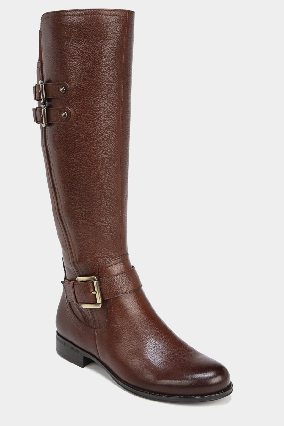 Shoes * | Naturalizer Jessie High Shaft Boot Chocolate Brown Leather