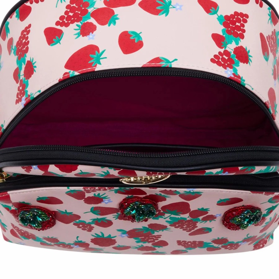 Handbags * | Betsey Johnson Sweet & Tart Strawberry Backpack Pink Multi