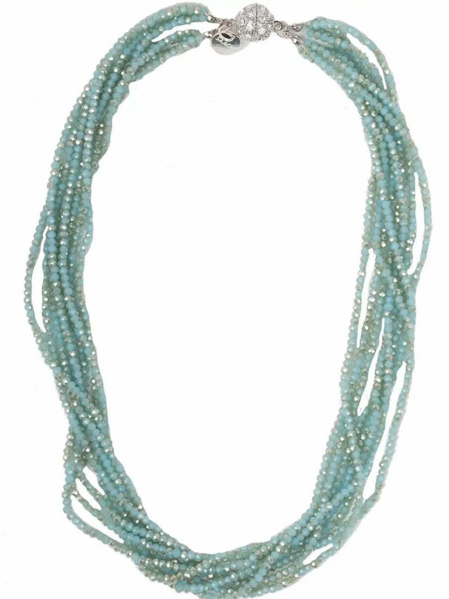 Jewelry-Accessories * | Saachi Lumos Crystal Necklace Aqua