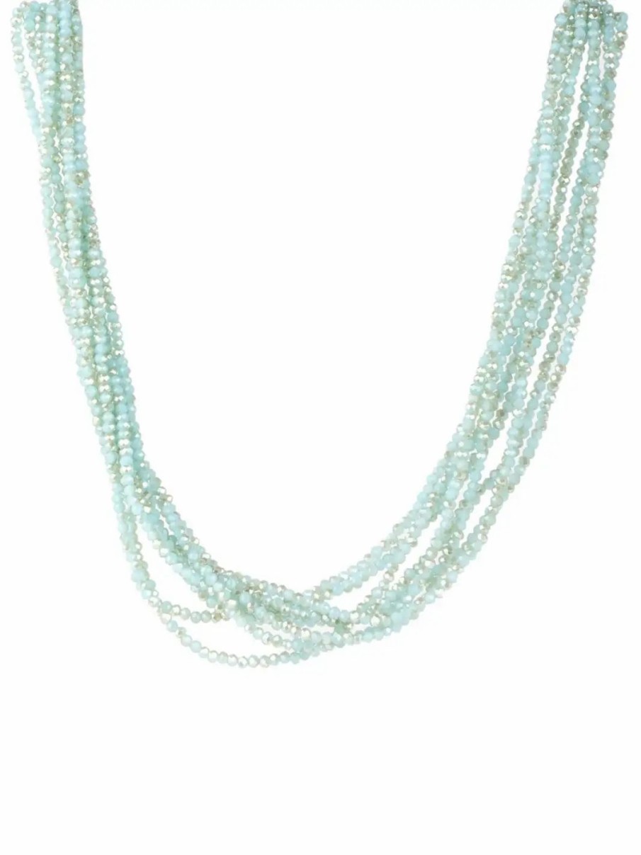 Jewelry-Accessories * | Saachi Lumos Crystal Necklace Aqua