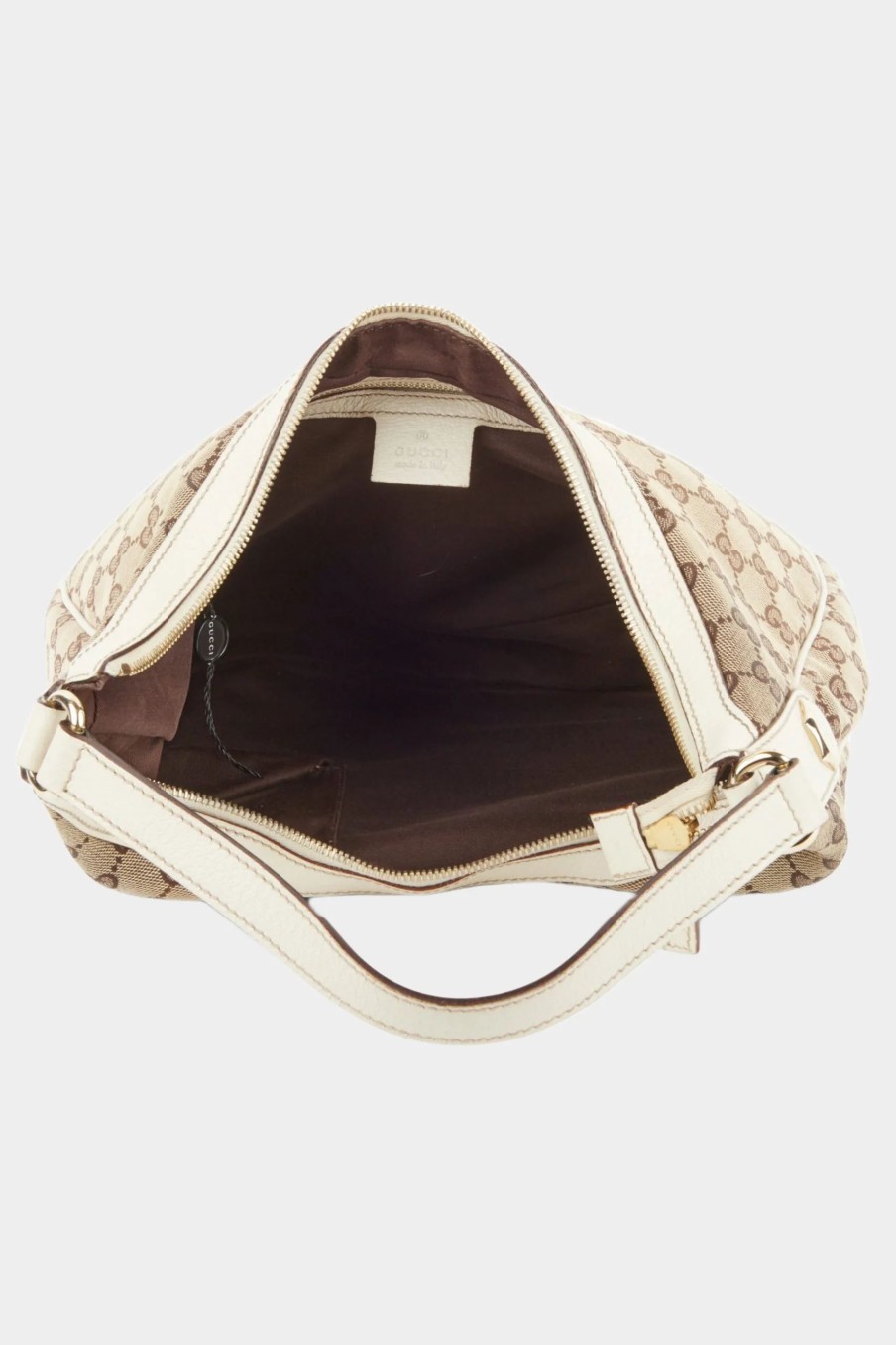 Handbags * | Gucci Charmy Gg Canvas Hobo Bag White