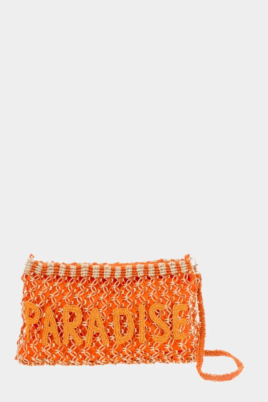 Handbags * | Alex Max Beaded Word Wristlet Clutch Orange