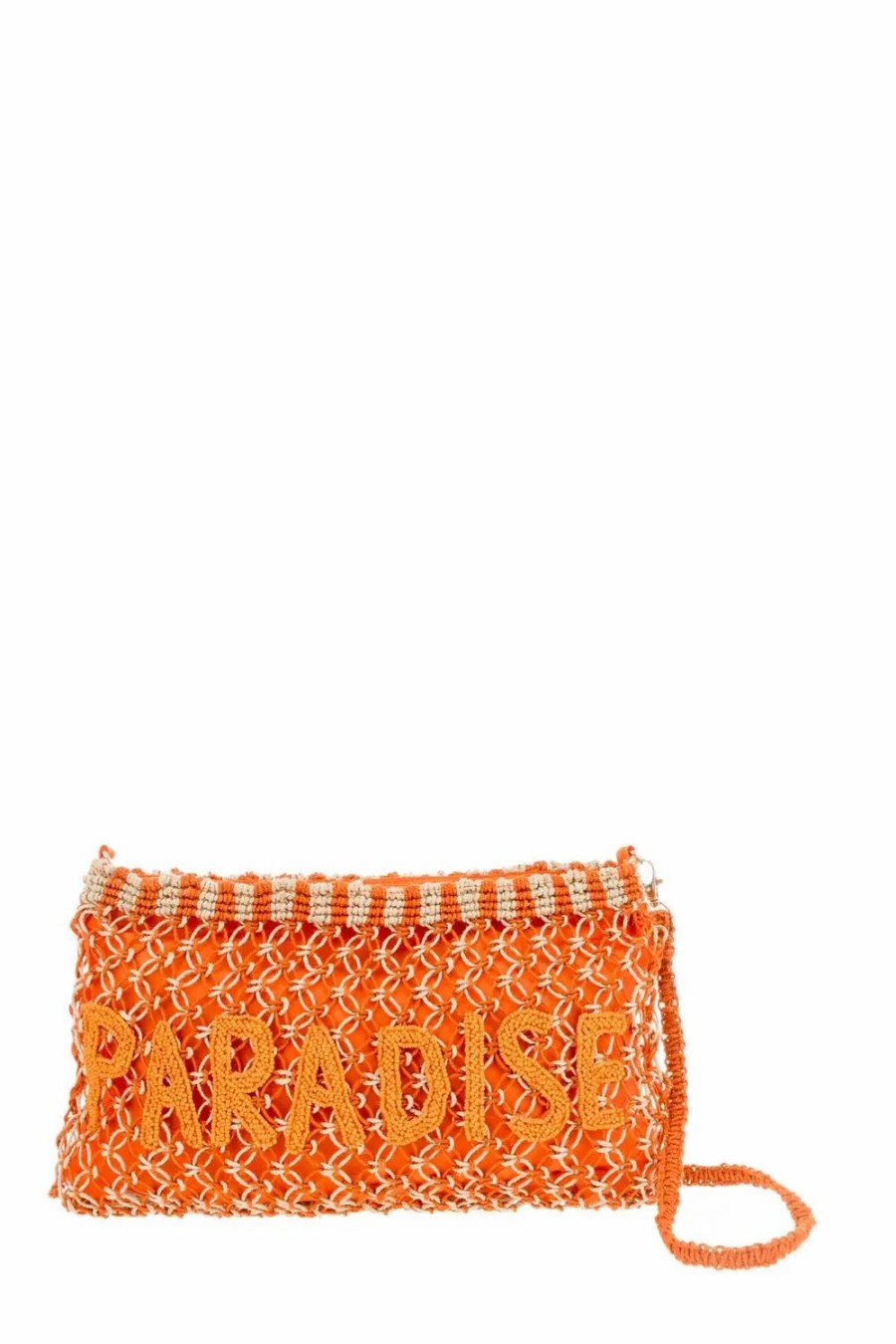 Handbags * | Alex Max Beaded Word Wristlet Clutch Orange