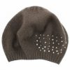 Jewelry-Accessories * | Portolano Cashmere Beret With Crystals Brown