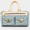 Handbags * | Louis Vuitton Neo Speedy Monogram Denim Handbag Blue