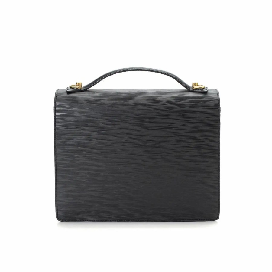 Handbags * | Louis Vuitton Monceau Gm Satchel Black