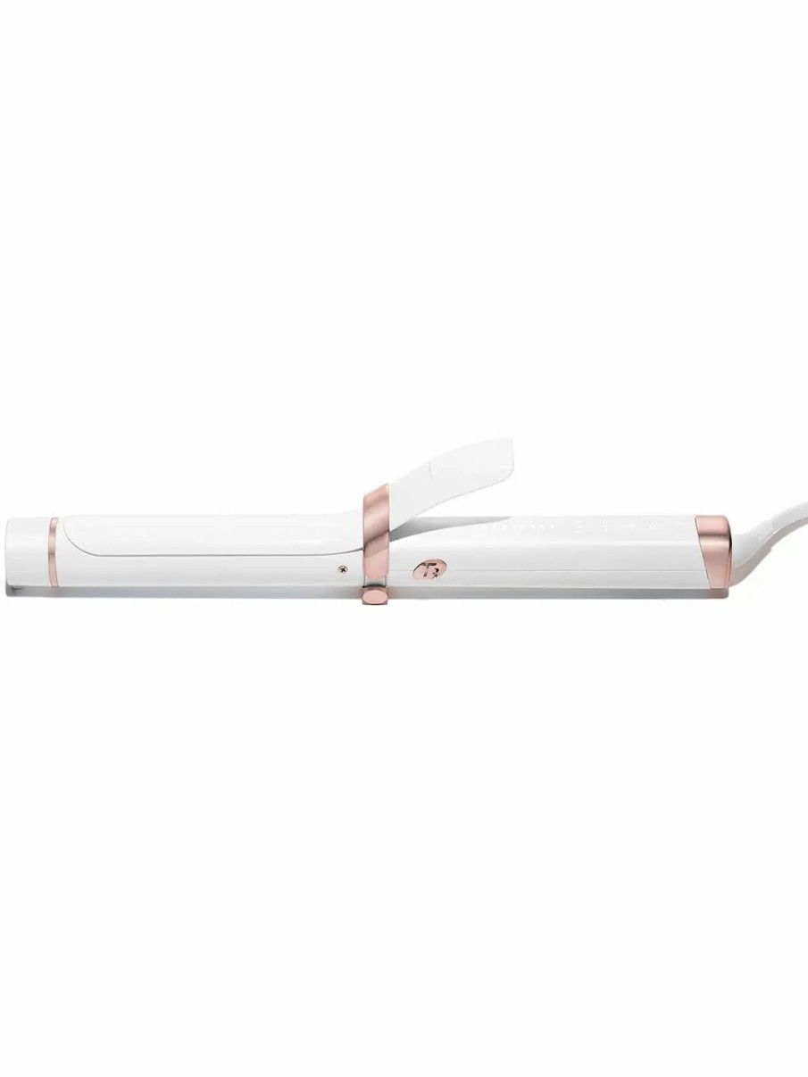 Beauty * | T3 Curl Id 1.25" Smart Curling Iron With Interactive Touch Interface White & Rose Gold