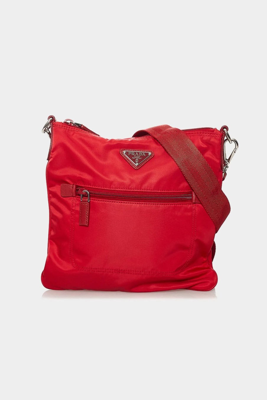 Handbags * | Prada Tessuto Crossbody Bag Red