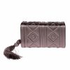 Handbags * | La Regale Ava Faux Leather Diamond Pattern Clutch Gunmetal