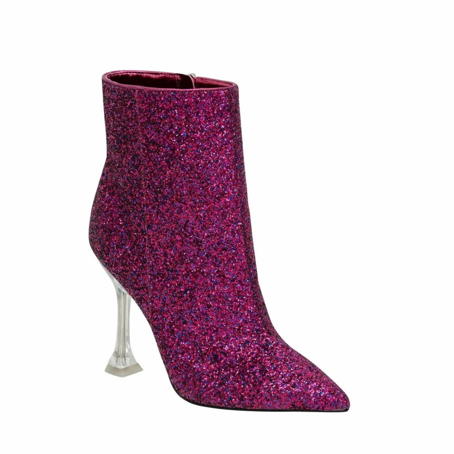 Shoes * | Nine West Tonight Dress Booties Magenta Glitter