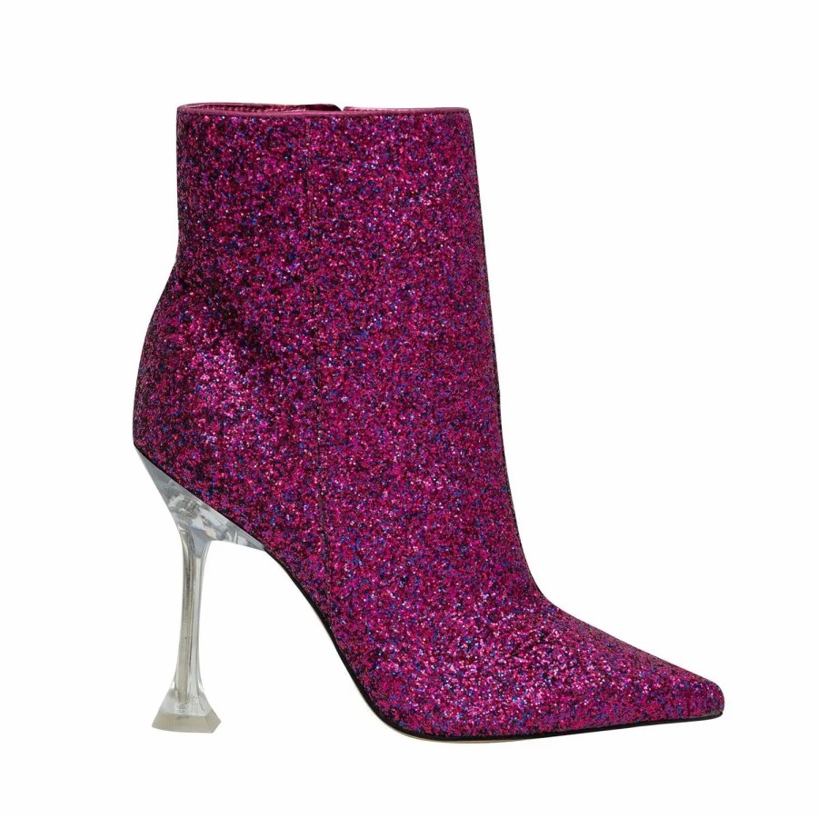 Shoes * | Nine West Tonight Dress Booties Magenta Glitter