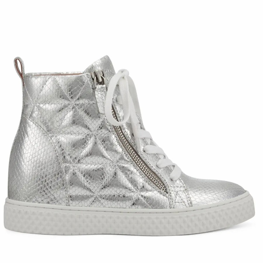 Shoes * | Aerosoles Zonta High Top Sneaker Silver Snake