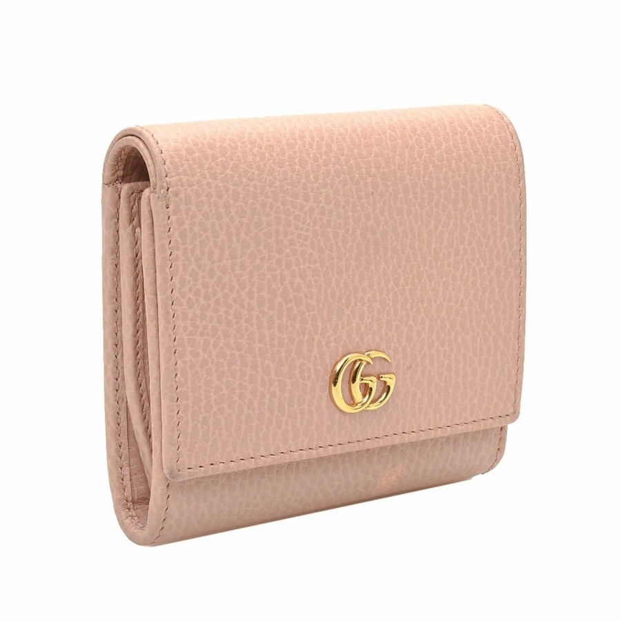 Handbags * | Gucci Gg Marmont Compact Wallet Light Pink