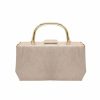 Handbags * | La Regale Aida Top Handle Structured Clutch Sand/Gold