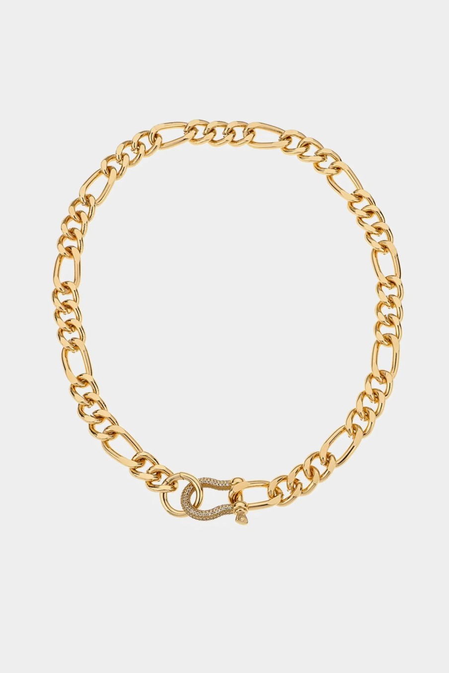 Jewelry-Accessories * | Ettika Cuffed Love 18K Plated Chain Link Necklace Gold