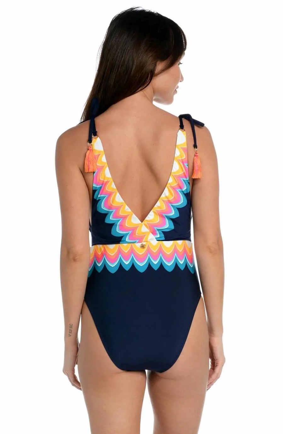 Clothing * | Sunshine 79 New Wave V-Plunge One Piece Swimsuit Midnight