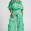 Clothing * | L&T Solid Border Printed Jumpsuit Fern Green