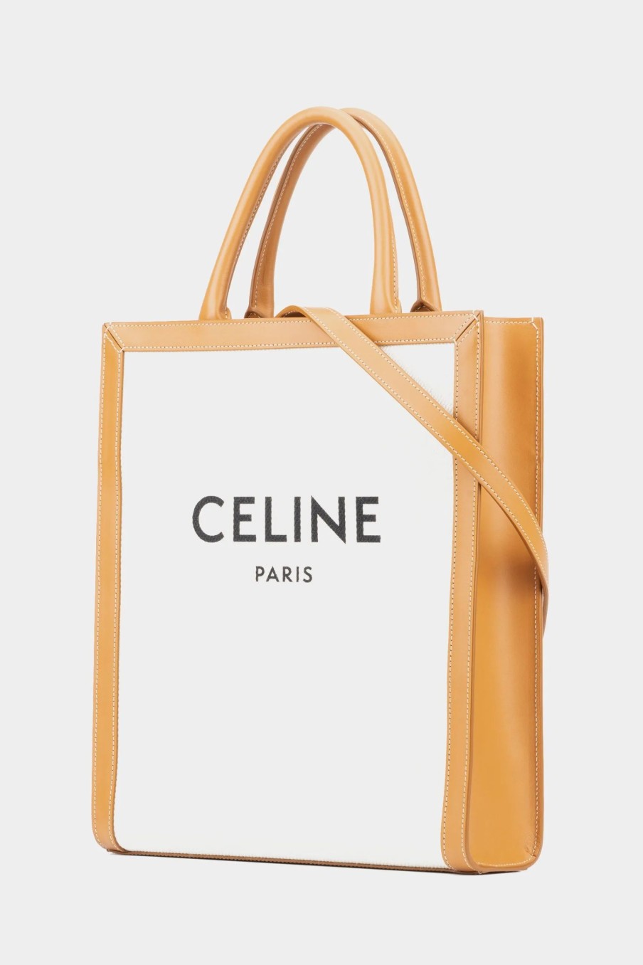 Handbags * | Little Vertical Celine Shopper Bag Beige