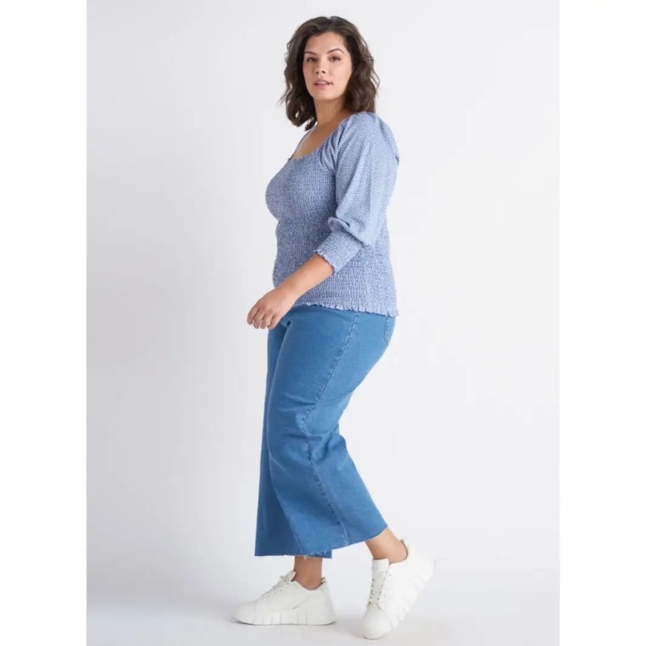 Clothing * | Dex High Rise Culottes Jean New Medium Blue Wash