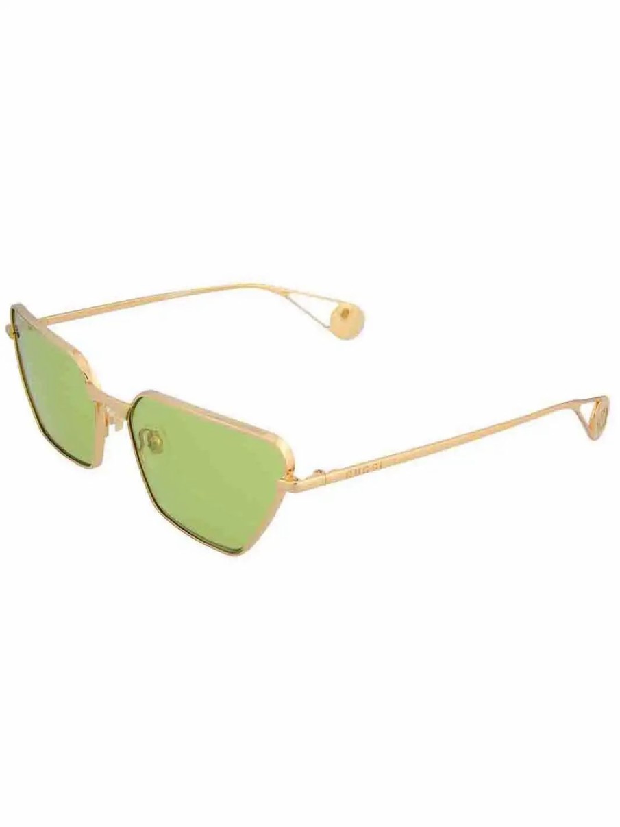 Jewelry-Accessories * | Gucci Cat Eye Novelty Sunglasses Gold