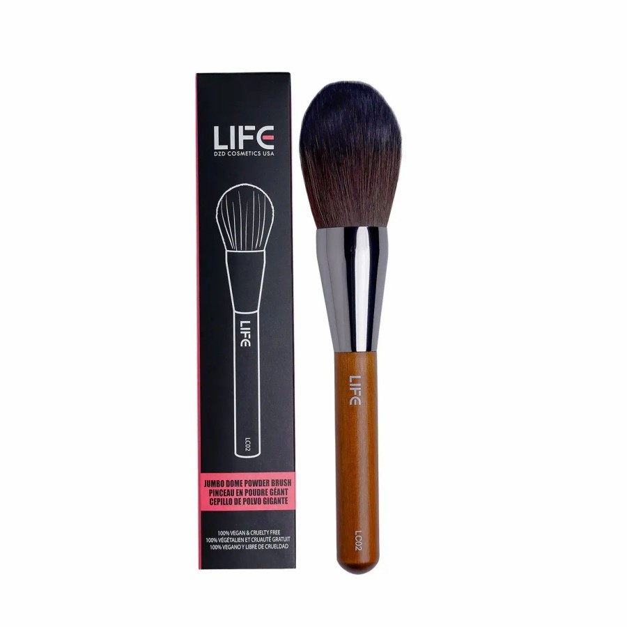 Beauty * | Life Cosmetics Jumbo Dome Powder Brush Brown