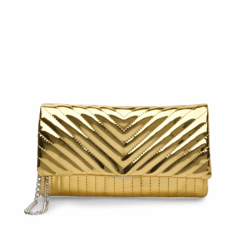 Handbags * | Steve Madden Siri Convertible Clutch Crossbody Gold