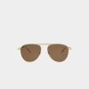 Jewelry-Accessories * | Montblanc Fashion Sunglasses Gold Gold Brown