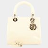 Handbags * | Lady Dior Patent Ghw Large Cannage Handbag White