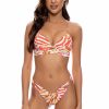 Clothing * | Luli Fama Love Me Wild Zig-Zag Cut Out High Leg Brazilian Bikini Bottom Multicolor