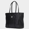 Handbags * | Mcm Visetos Shopping Tote Black