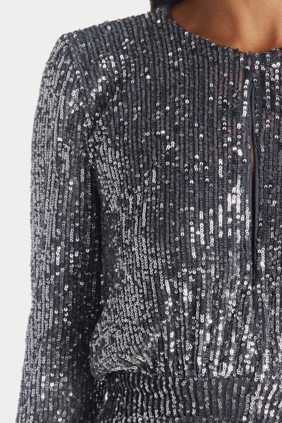 Clothing * | Bardot Onyx Mini Sequin Dress Gunmetal