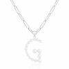 Jewelry-Accessories * | Splendid Pearls Sterling Pearl Initial Pendant Necklace Silver