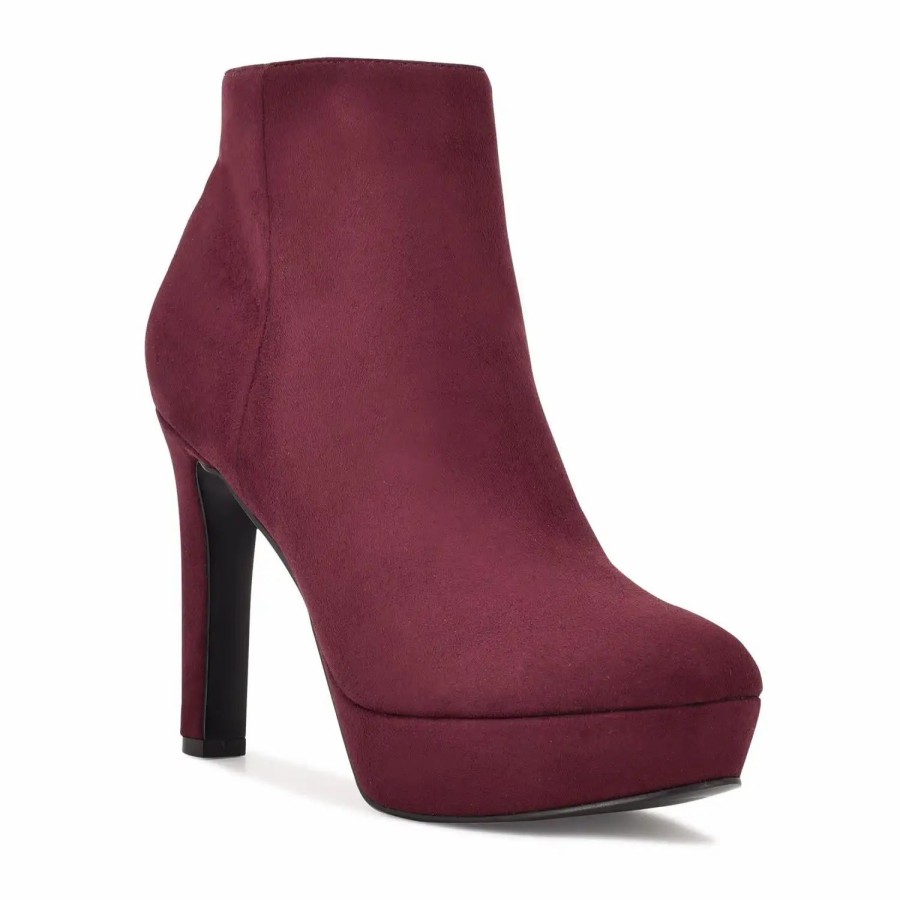 Shoes * | Nine West Glowup Platform Booties Burgundy