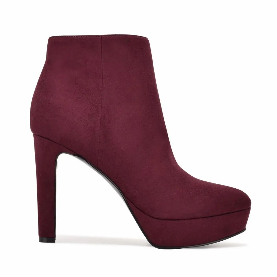 Shoes * | Nine West Glowup Platform Booties Burgundy